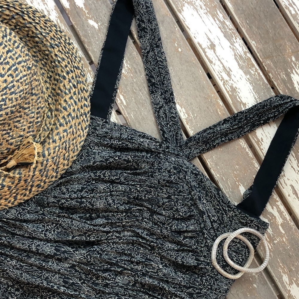 Club Monaco Blue Navy Paisley Serena Dress 12